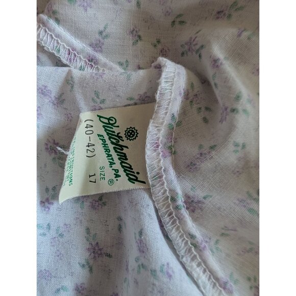 Vintage Dutchmaid Floral Button-Front Short Sleeve Nightgown Scalloped Pockets 2 - Picture 7 of 12